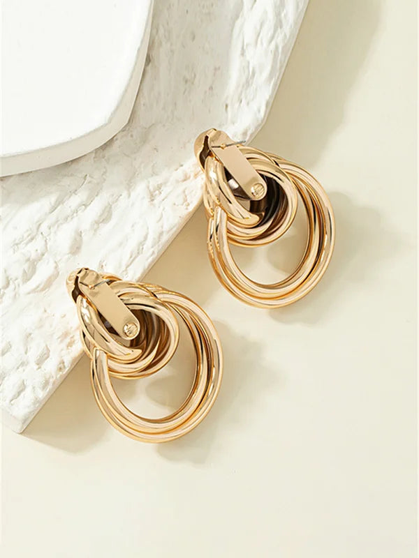 Pendientes Aros Dorados entrelazados