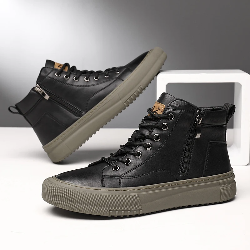 Miguel | Zapatillas altas de cuero sintético