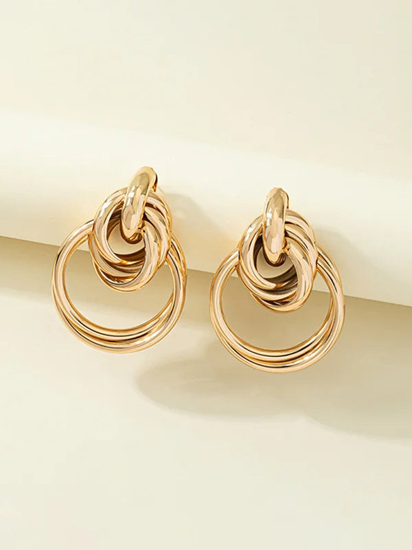 Pendientes Aros Dorados entrelazados