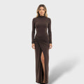Vestido Maxi Elegante Fruncido Mujer