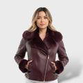 Chaqueta Cuero Vintage Cuello Peluche