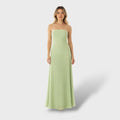 Vestido maxi elegante sin mangas con cintura caída