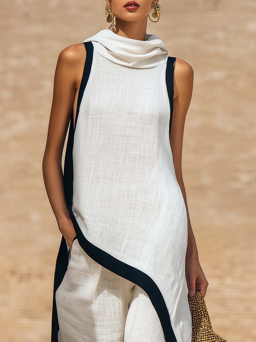 JOVANNE I Conjunto de dos piezas de lino y algodón, elegante y con un corte artístico