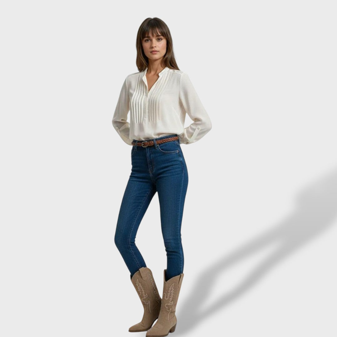 Sofía | Botas cowboy de mujer con bordado y tacón bajo